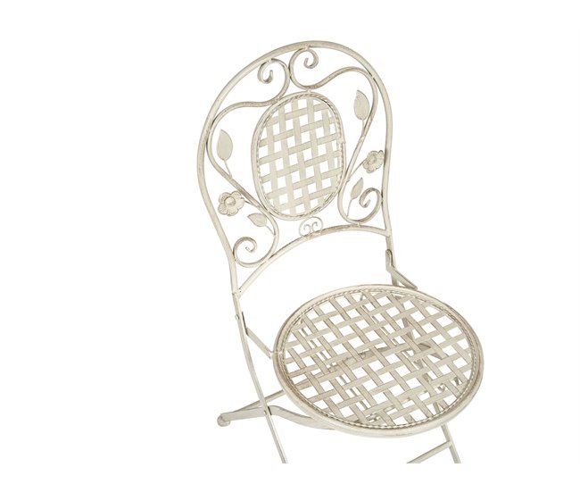 Beliani Cadeira de jardim BIVIO Branco/ Bege
