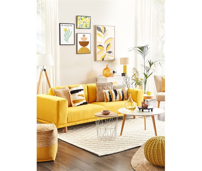 Beliani Almofada decorativa GUZMANIA Bege