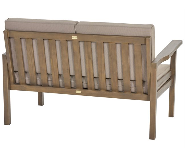 Beliani Conjunto lounge Madeira de acácia MANILA Castanho