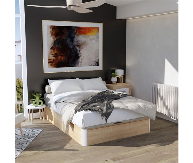 Sommier rebatível luxo S-Max 3D 135x190 Natural/ Branco