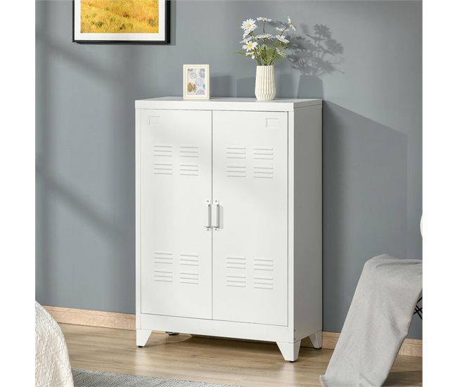 Armário de Metal Metal HOMCOM Branco