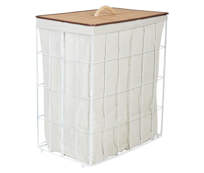 Beliani Cesto de roupa MIRISSA Branco