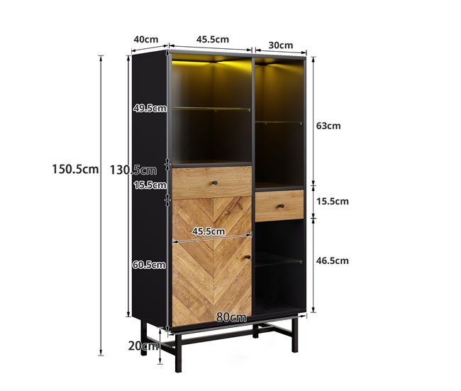 Aparadores Preto/ Madeira