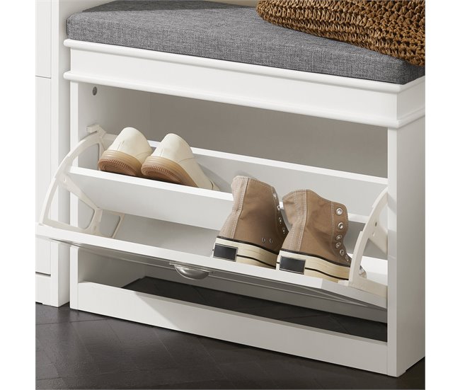 Banco para arrumação de sapatos com 1 gaveta FSR82-K-W SoBuy Branco