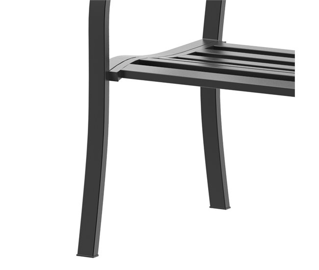 Banco de Exerior Aço Outsunny 127x60 Preto