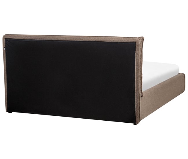 Beliani Cama baú Bouclé BAJONNA 184x235 Cinza