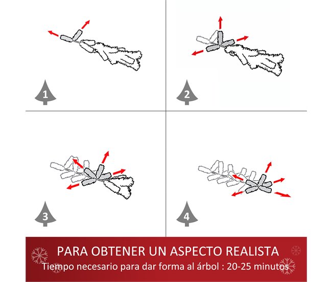 Árvore de Natal PVC, Aço HOMCOM, casa - natal Verde
