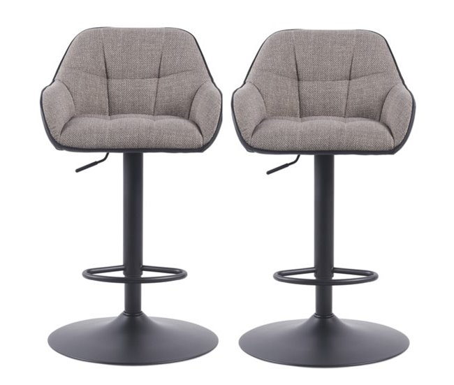 Conjunto de 2 bancos ajustáveis MATEO cinzento Cinza