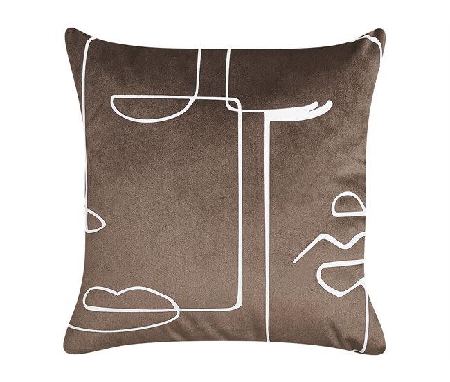 Beliani Almofada decorativa PHILODENDRON 45x45 Castanho