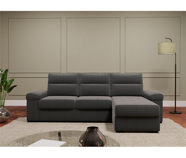 Chaise longue reversível com cama ERIC Cinza