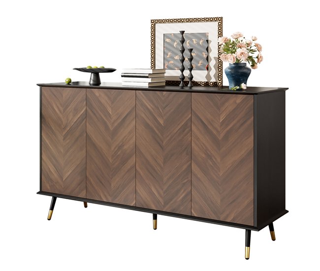 Aparador com 4 portas Preto