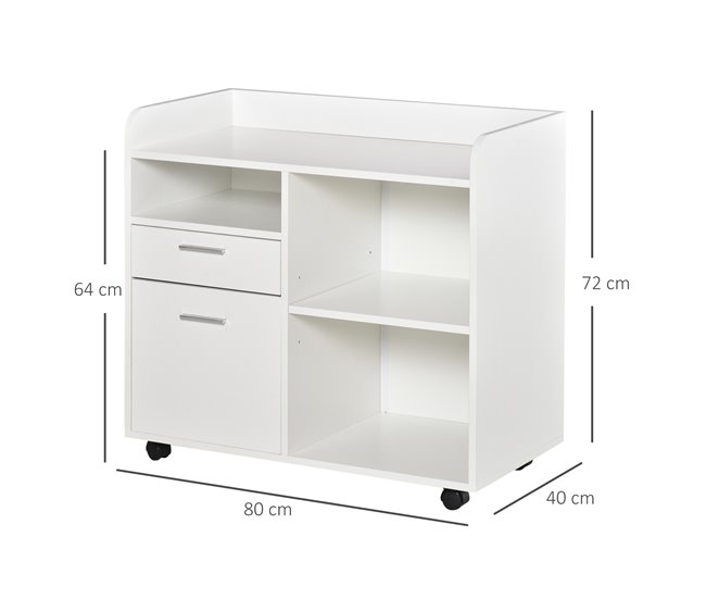 Armario para Impresora Melamina Vinsetto 80 Branco