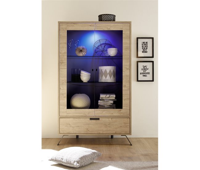 Armário expositor 2 portas e 1 gaveta PALMA Carvalho