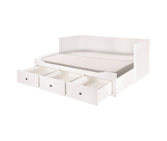 Cama nido UPPSALA 80/160x200cm branca Branco