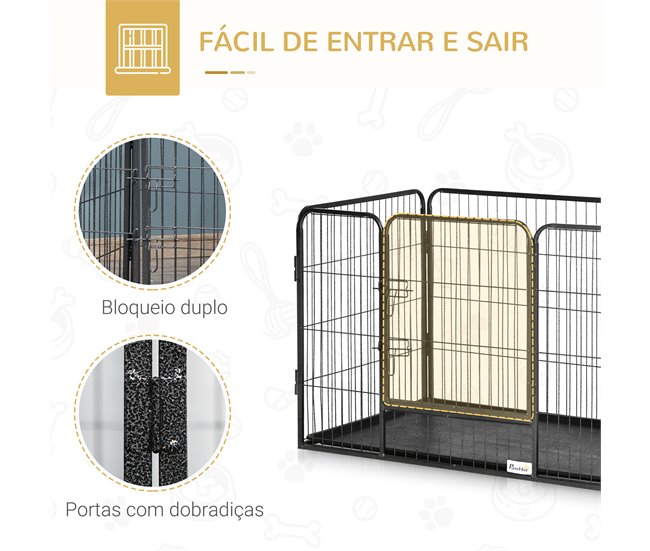 Barreira Segurança Animais de Estimação Aço, ABS PawHut Cinza