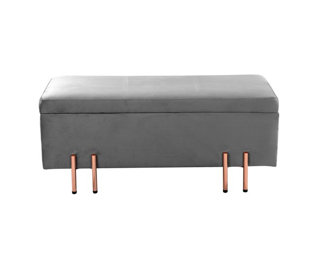 Arca de assento Dals veludo pernas metálicas [en.casa] 100x40 Castanho