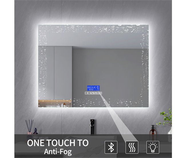 Espelho de banheiro LED redondo 120x4 Transparente