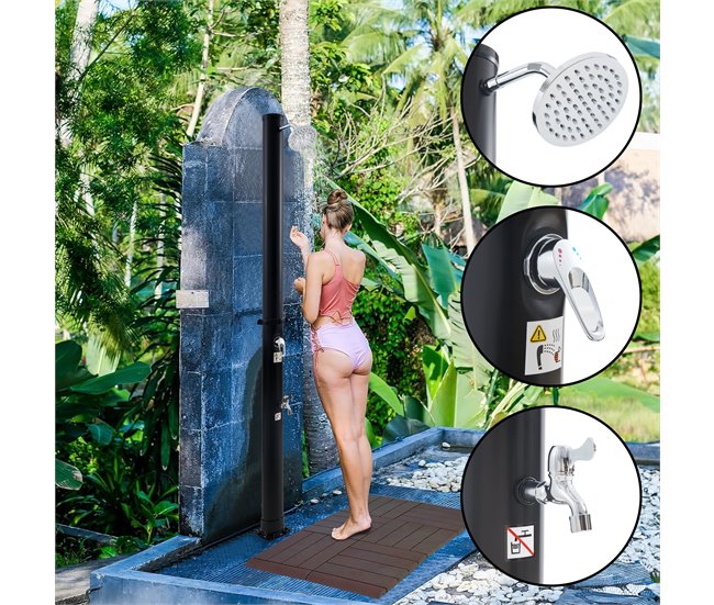 Ducha solar Frerievn com chuveiro de pé 18L [casa.pro] Preto