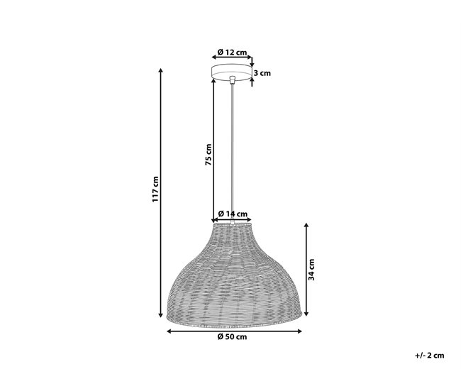 Beliani Candeeiro de tecto MILLIAN Bege