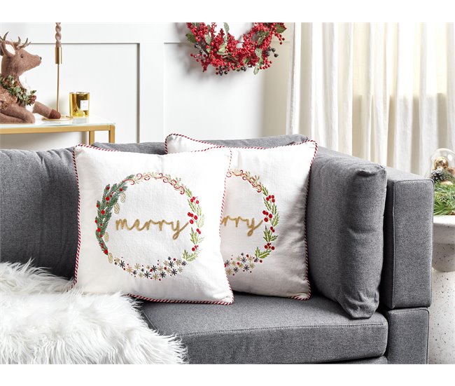 Beliani Almofada decorativa EUCHARIS Branco