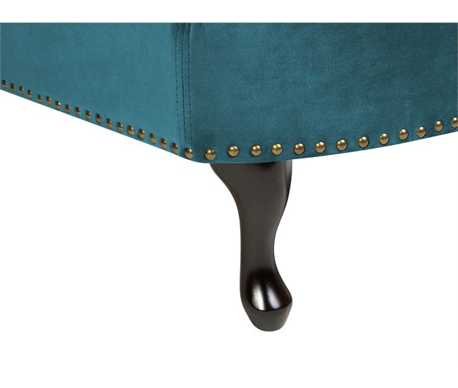 Beliani Chaise longue versão à direita Veludo NIMES Azul/ Verde