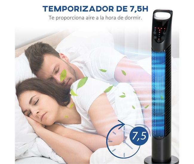 Ventoinha de Torre ABS HOMCOM, casa - aquecimento e climatização Preto