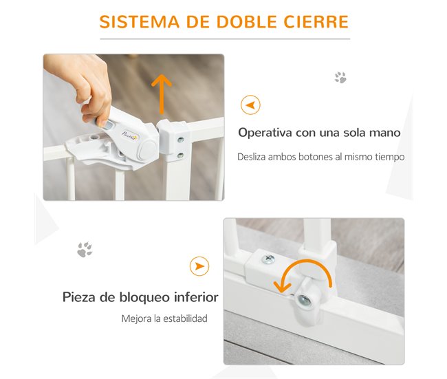 Barreira de Segurança para Cães Aço e plástico PawHut Branco