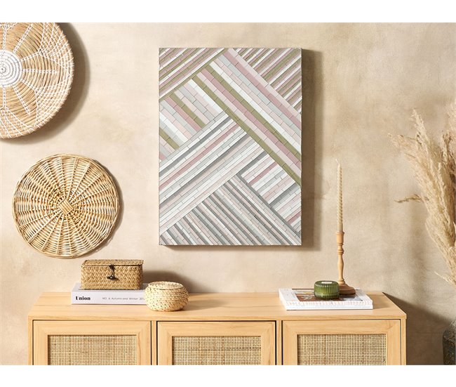 Beliani Decoración de pared TEMBESI Rosa Talco