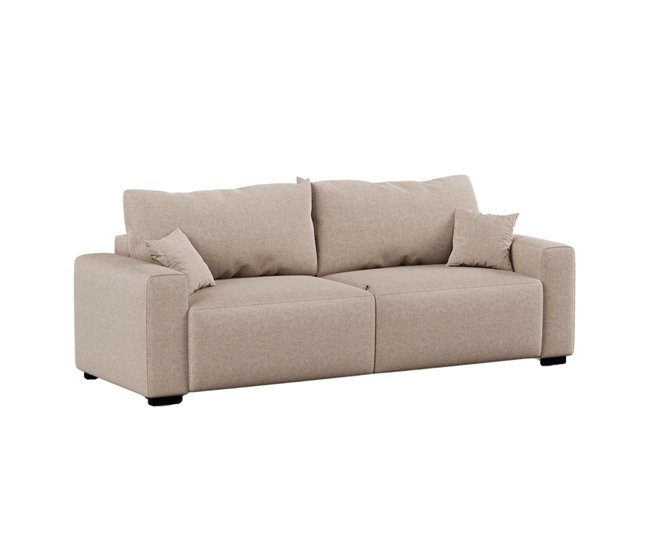 Sofá-cama moderno fini de 3 lugares com 2 almofadas