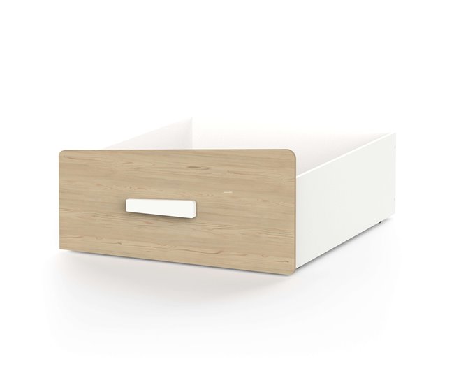 Cabana infantil com gaveta baixa Branco/ Madeira