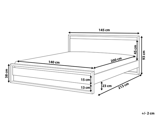 Beliani Cama com estrado Pinho GIULIA 145x213 Castanho