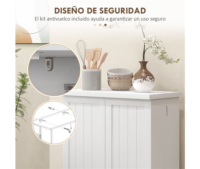 Armário de Cozinha MDF HOMCOM, casa - cozinha Branco