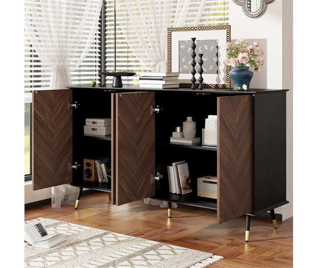 Aparador com 4 portas Preto