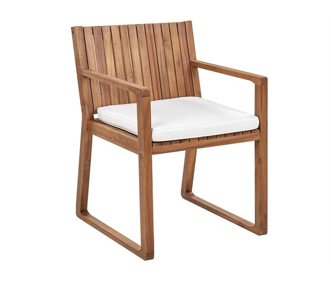 Beliani Almofada de assento para exterior SASSARI 46x46 Branco
