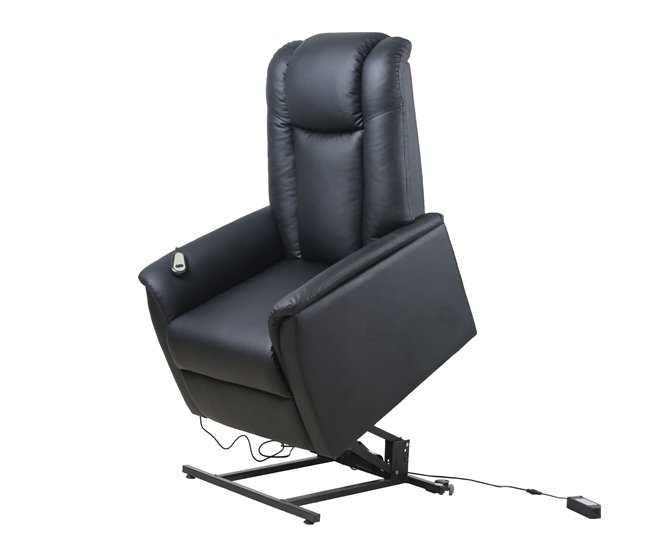 Poltrona relax elétrica pele sintética MAX Preto