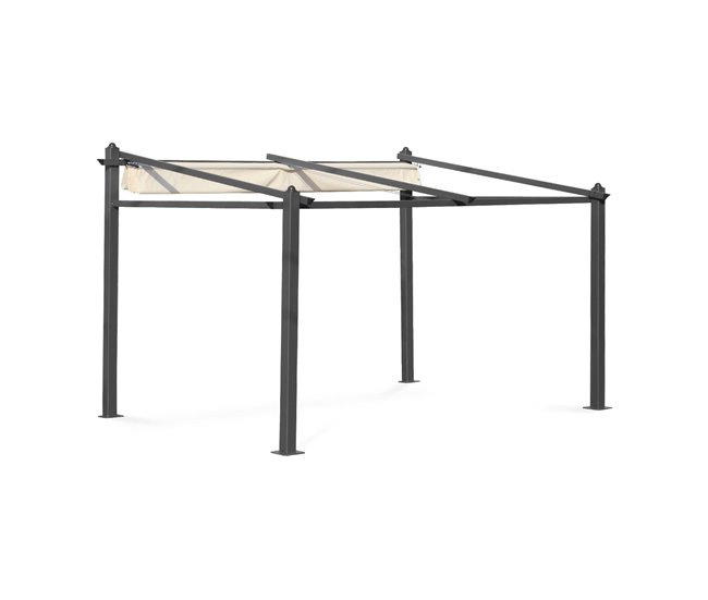 Tenda de jardim de parede, pérgula de alumínio Murum , 355x290 Branco