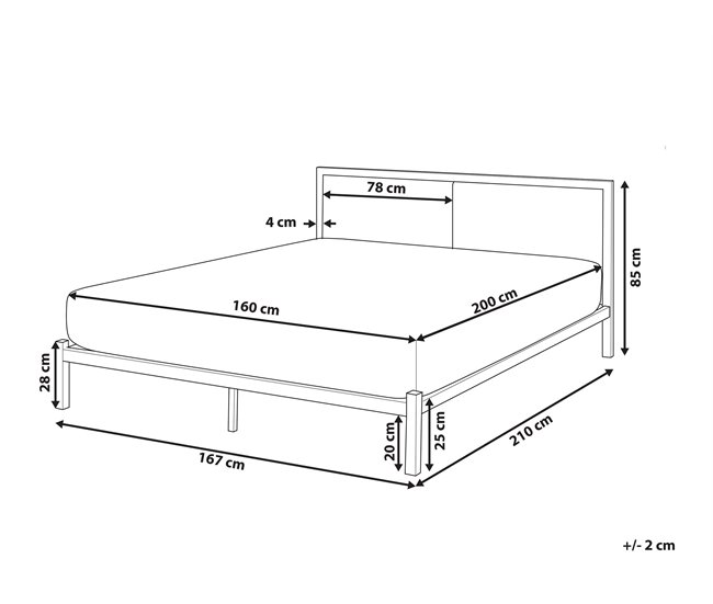 Beliani Cama com estrado Aço CLAMART 167x210 Bege