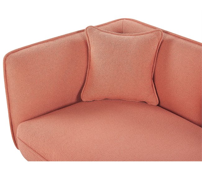 Beliani Chaise longue à esquerda Bouclé CHEVANNES Cinza Escuro