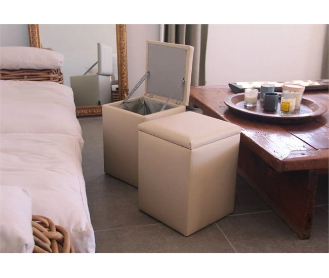 Puff Cube Arcon Leatherette Abafador marinho interno HAPPERS Amarelo