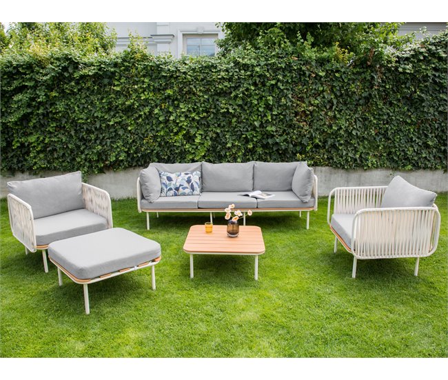 Beliani Conjunto lounge SENISE Branco/cinza