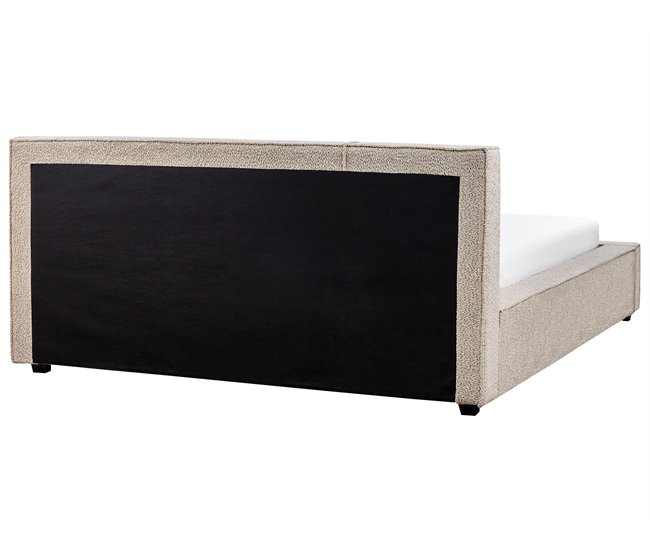 Beliani Cama com estrado Bouclé MIRANDE 189x231 Cinza