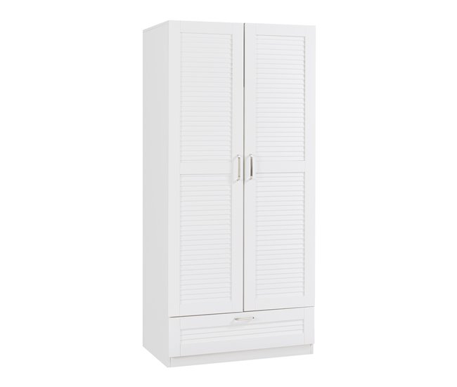 Armário de roupeiro com acabamento 1 bengaleiro 1 gaveta [en.casa] Branco