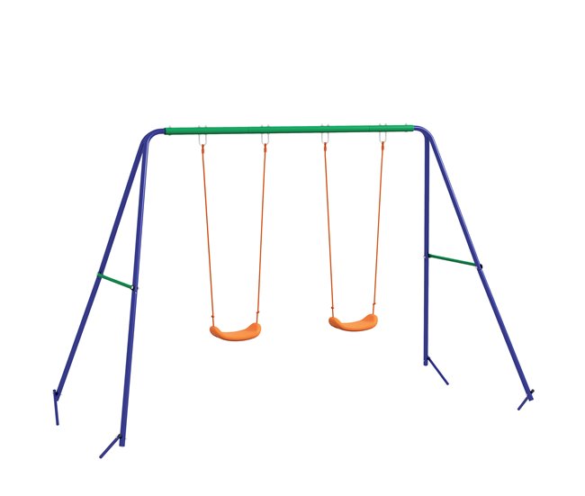 Conjunto Baloiços Aço e polipropileno Outsunny Multicor