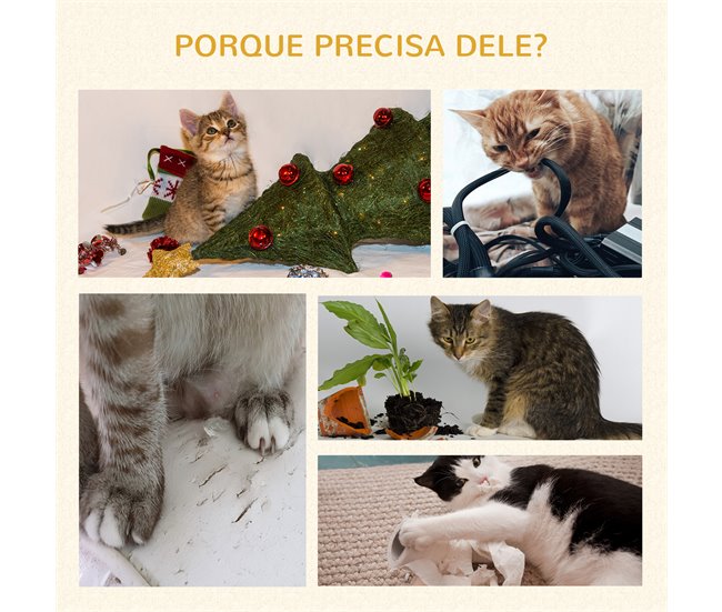 Árvore para Gato Aglomerado, Pelúcia, Tecido de Feltro e Sisal Cinza