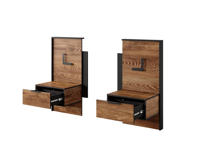 Mesa Cabeceira MILTON (juego de 2) Castanho