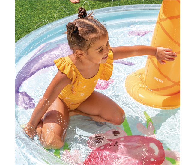 INTEX Piscina inflável Spray Palmera com pulverizador de água Multicor