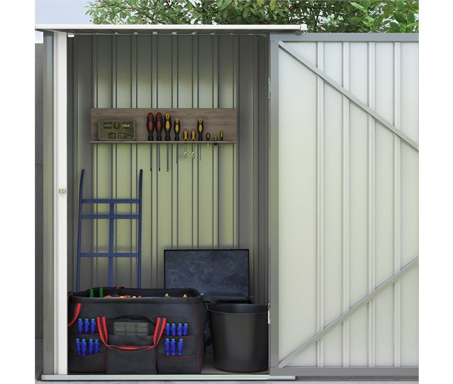 Abrigo de Armazenamento Aço Galvanizado Outsunny Cinza