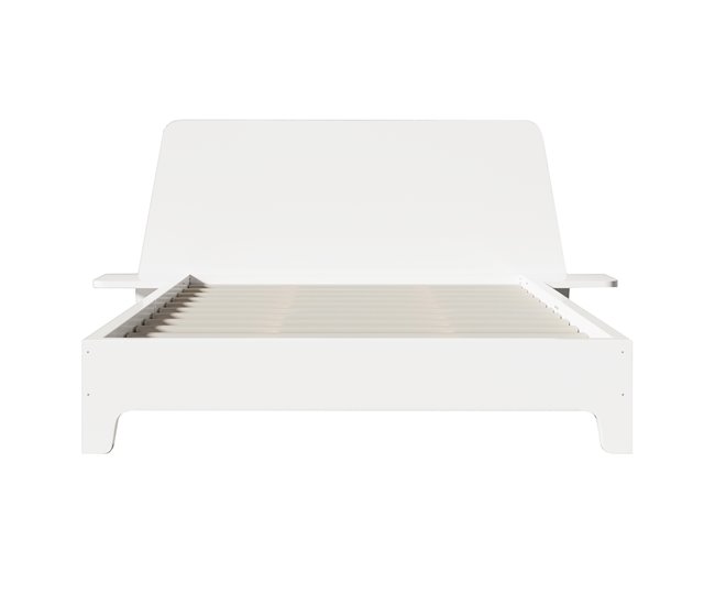 Cama king size com efeito madeira e cabeceira 205x224