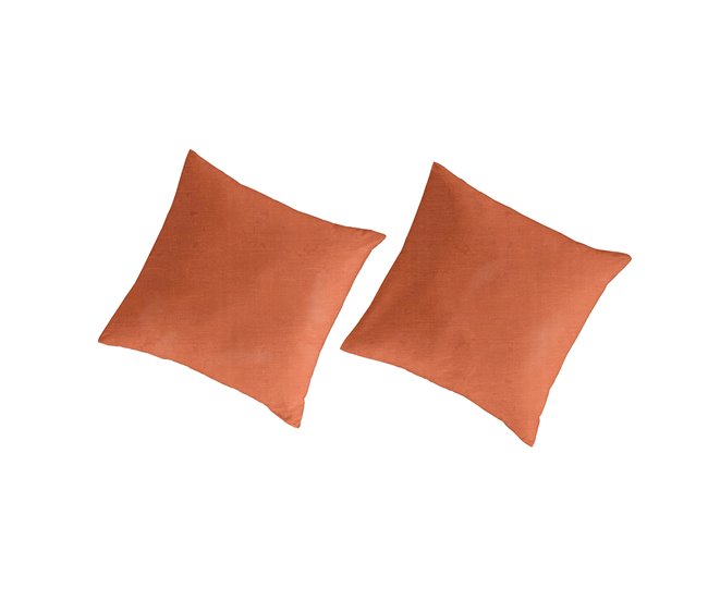 2 Fronhas para almofada liso lino/algodão orgânico Terracota