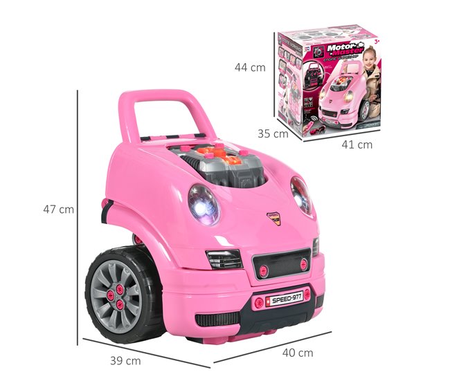 Motor de Caminhão para Crianças ABS,PP HOMCOM Rosa